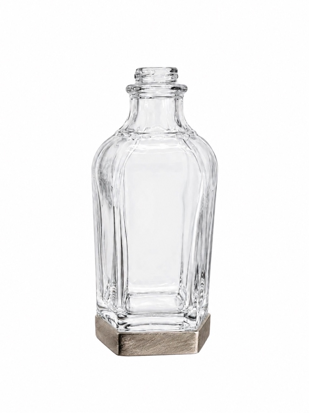 Tahari Glass Decorative Bottle Vase Clear Apothecary Style Home Decor